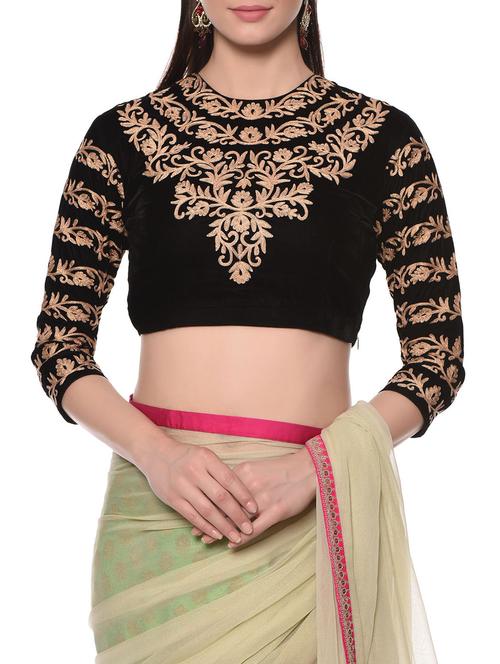 black velvet embroidered blouse - 12967083 - Very Small Image - 1