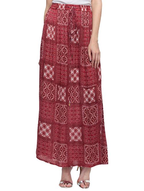 red printed viscose skirt - 12970560 - Very Small Image - 1