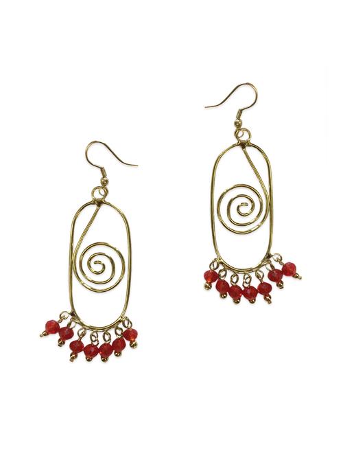 red gold plated hoop earring - 12971294 - Very Small Image - 1