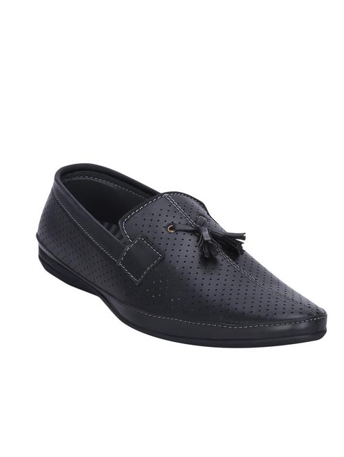 black leatherette slip on loafer - 12973432 - Very Small Image - 1