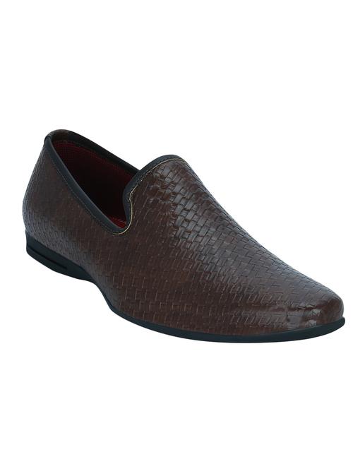 brown leatherette slip ons - 12973448 - Very Small Image - 1