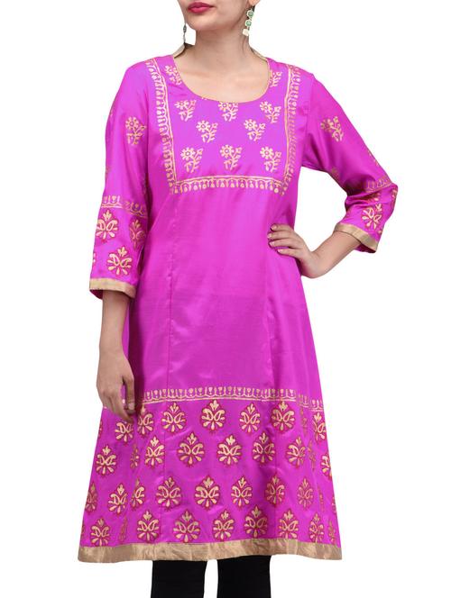 pink color santoon printed regular kurti - 1297751 - Very Small Image - 1