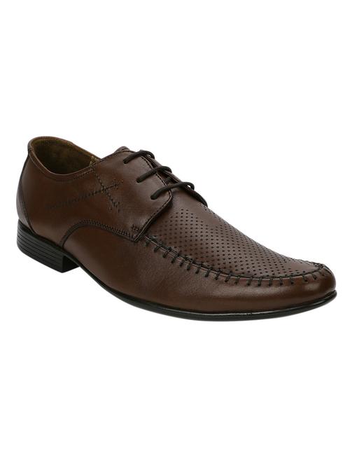 brown leatherette lace up derby - 12979094 - Very Small Image - 1