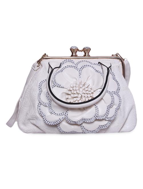 white leather applique clutch - 1298443 - Very Small Image - 1