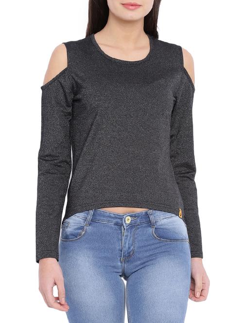 women's crop round neck top - 12984479 - Very Small Image - 1
