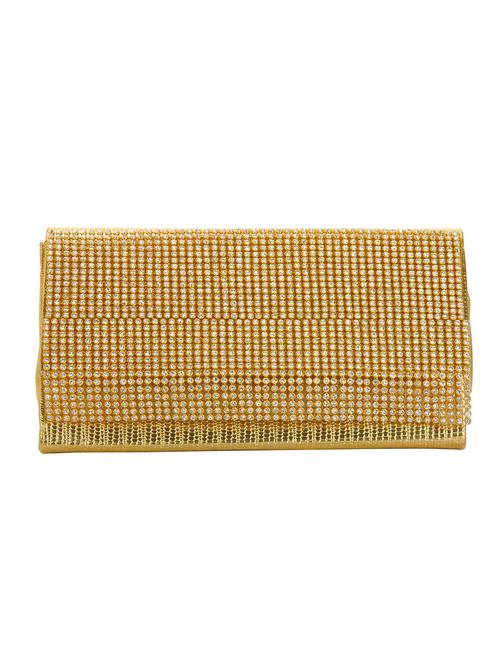 gold polyester minaudiere clutch - 12988798 - Very Small Image - 1