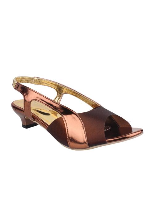 copper leatherette back strap sandals - 12989845 - Very Small Image - 1