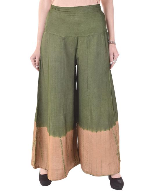 green printed silk blend palazzo - 12990871 - Very Small Image - 1