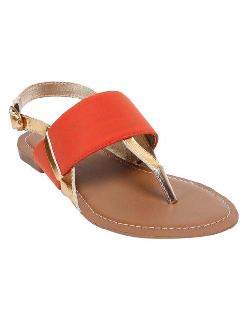 orange leatherette back strap sandals - 12991566 - Very Small Image - 1