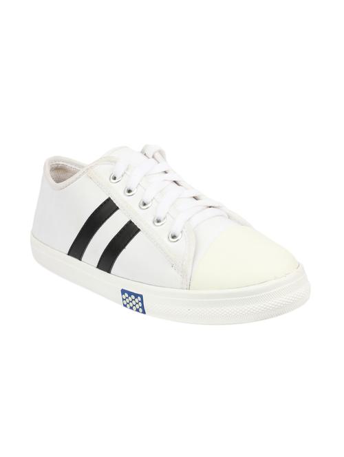 white canvas laceup sneakers - 12992640 - Very Small Image - 1