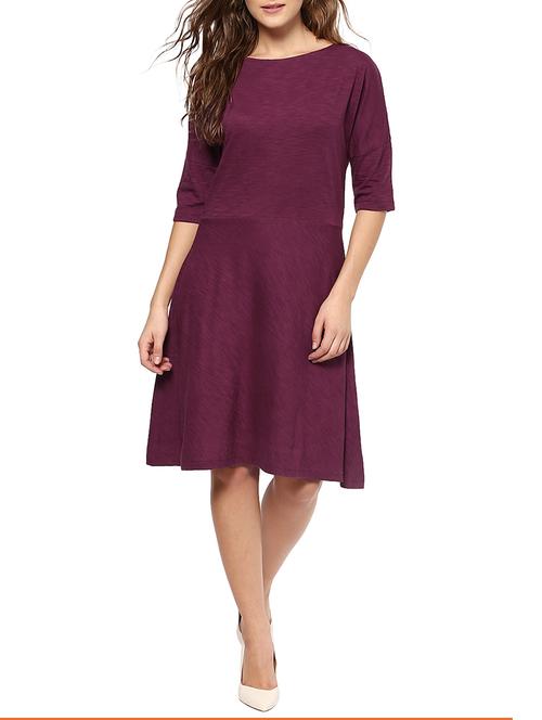 drop shoulder flared dress - 12993221 - Very Small Image - 1