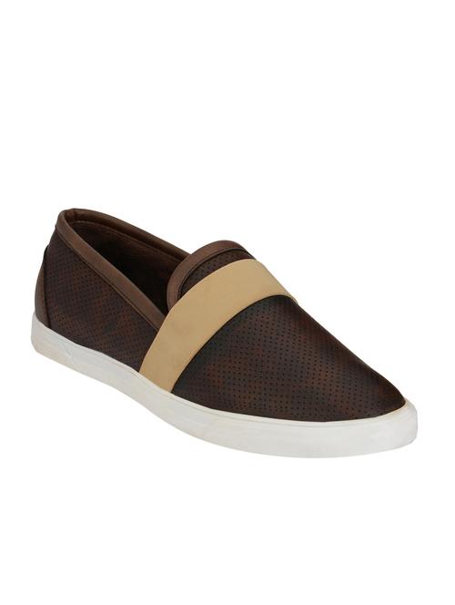 brown leatherette casual slip on - 12995077 - Very Small Image - 1