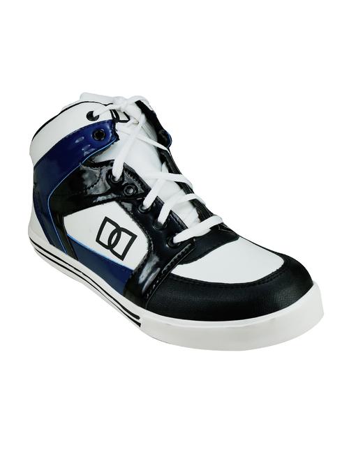 black,white leatherette lace up sneaker - 12995450 - Very Small Image - 1