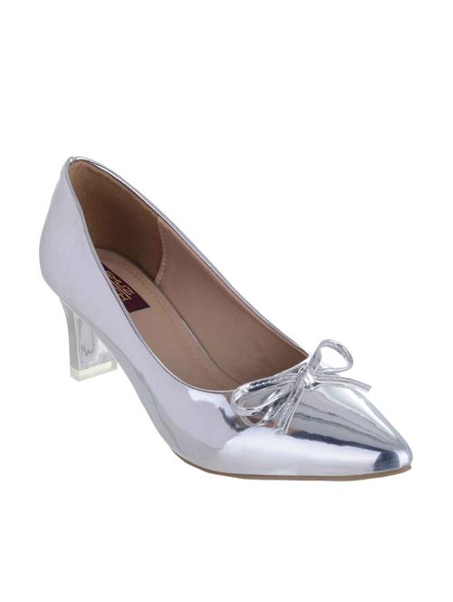 silver fabric slip on pumps - 12997113 - Very Small Image - 1