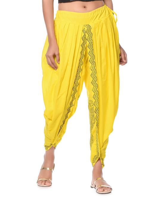 yellow cotton dhoti salwar - 12999743 - Very Small Image - 1