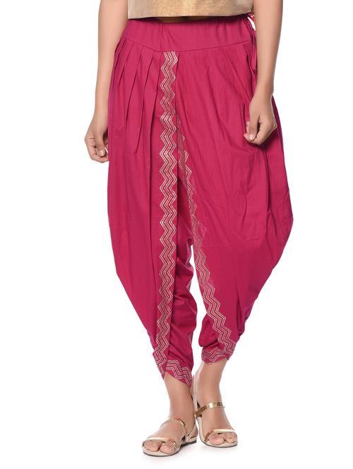 pink cotton dhoti salwar - 12999750 - Very Small Image - 1