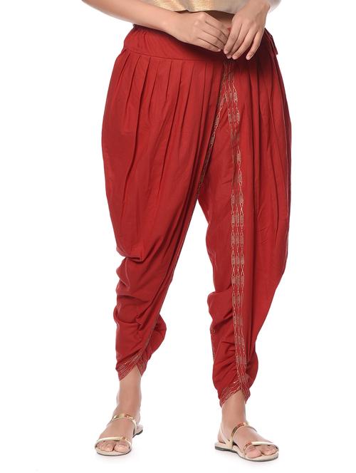 red cotton dhoti salwar - 12999751 - Very Small Image - 1
