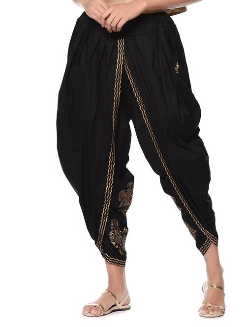 black cotton dhoti salwar - 12999753 - Very Small Image - 1