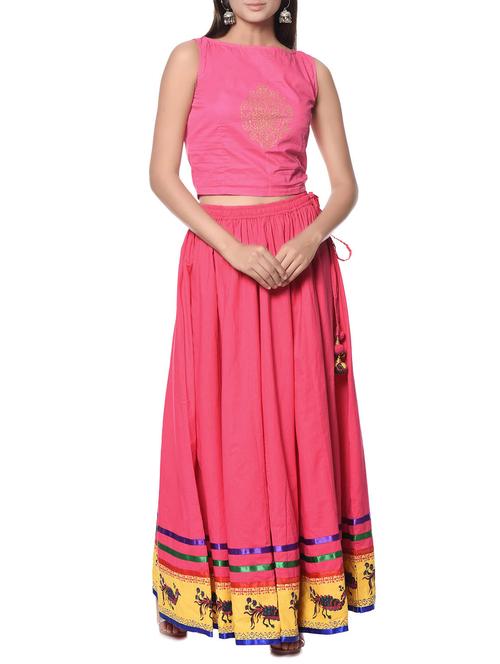 Pink cotton skirt top set - 12999808 - Very Small Image - 1