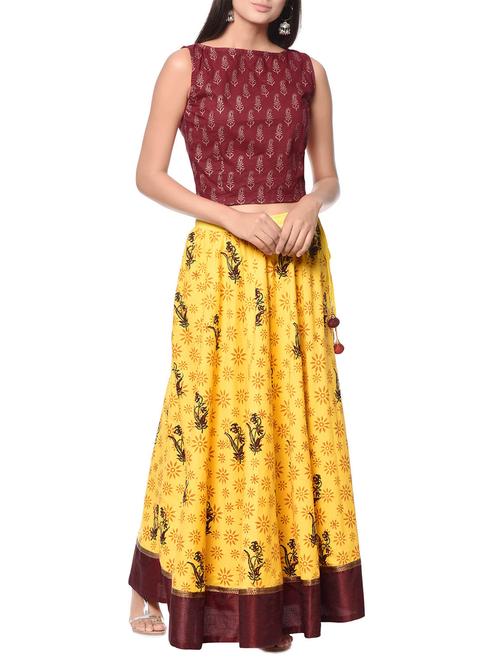 yellow cotton skirt top - 12999810 - Very Small Image - 1