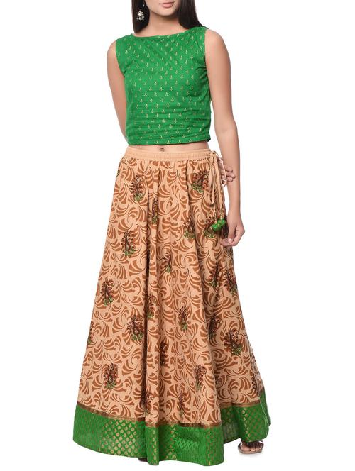 green cotton skirt top set - 12999811 - Very Small Image - 1