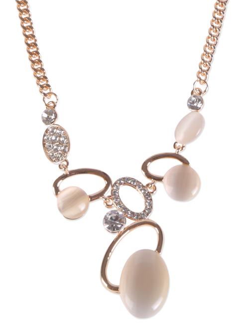 gold stone embellished statement necklace - 1300037 - Very Small Image - 1