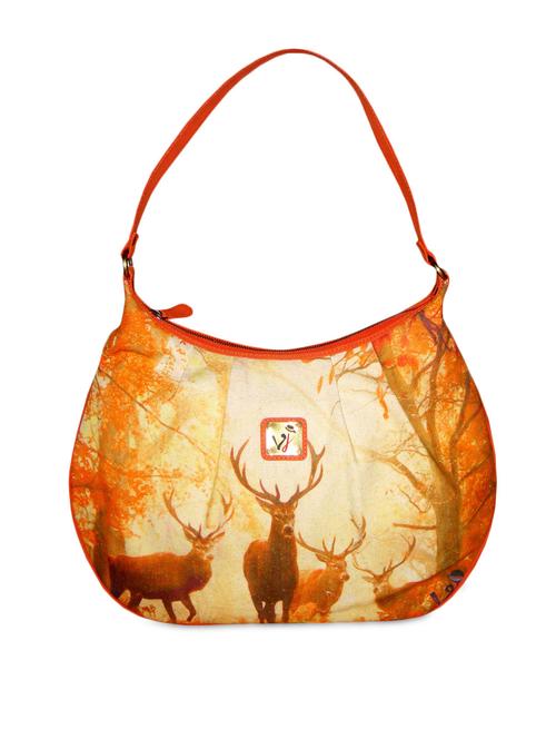 orange printed hobo bag - 1300053 - Very Small Image - 1