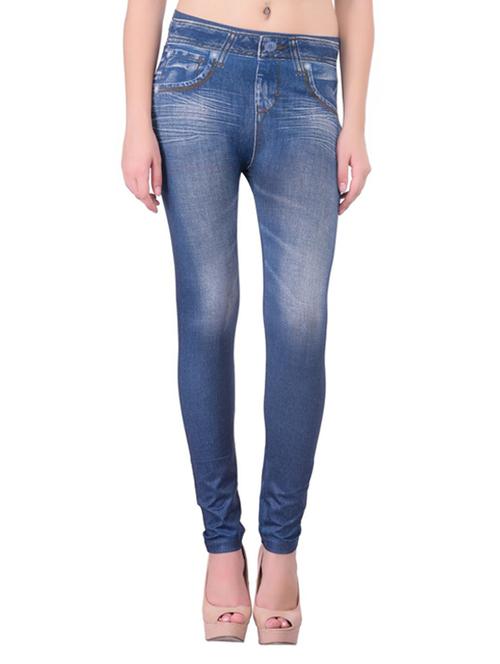 blue printed polyester jegging - 13005262 - Very Small Image - 1