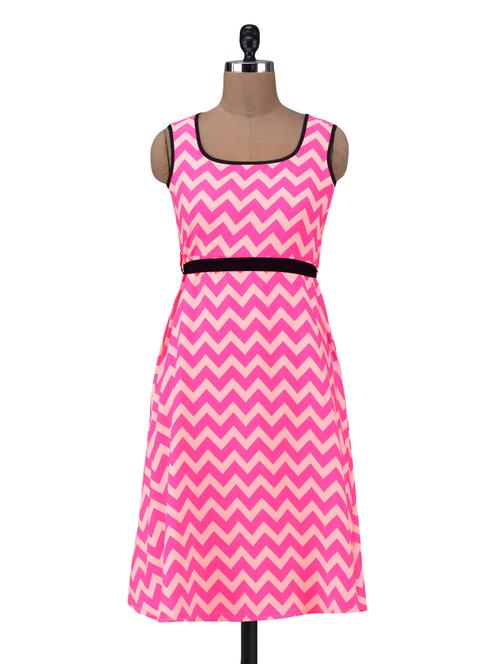 pink and offwhite chevron print dress - 1300735 - Very Small Image - 1