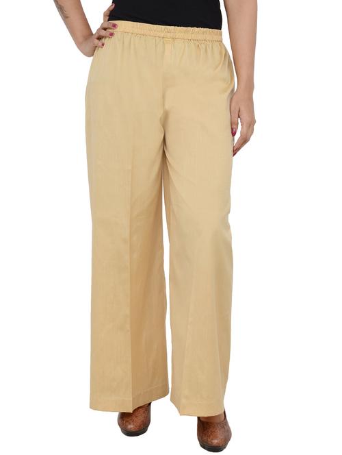 beige cotton palazzos - 13007739 - Very Small Image - 1