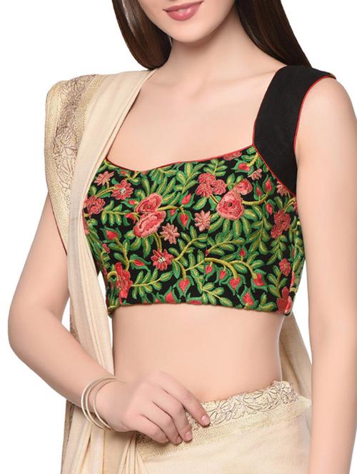multicoloured floral embroidered cotton blouse - 13008430 - Very Small Image - 1