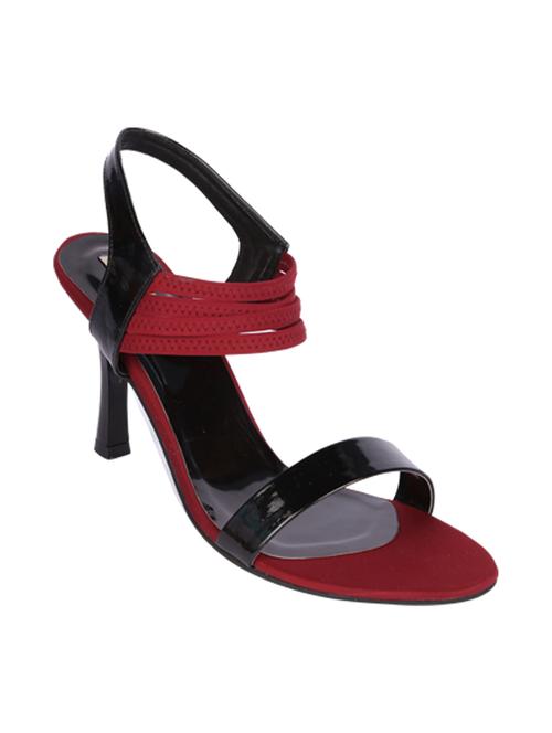 maroon leatherette back strap sandals - 13009413 - Very Small Image - 1