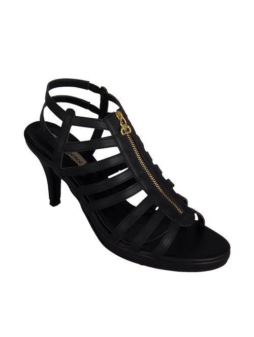 black leatherette back strap sandals - 13009445 - Very Small Image - 1