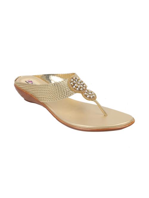 gold leatherette sandals - 13009626 - Very Small Image - 1
