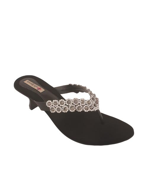 black leatherette toe separator sandals - 13009639 - Very Small Image - 1