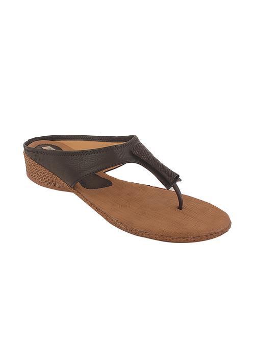 black leatherette toe separator sandals - 13009652 - Very Small Image - 1