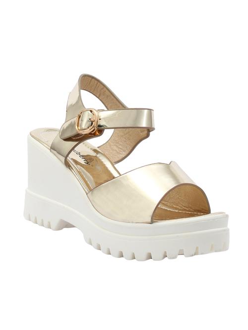 gold ankle strap wedges - 13010203 - Very Small Image - 1