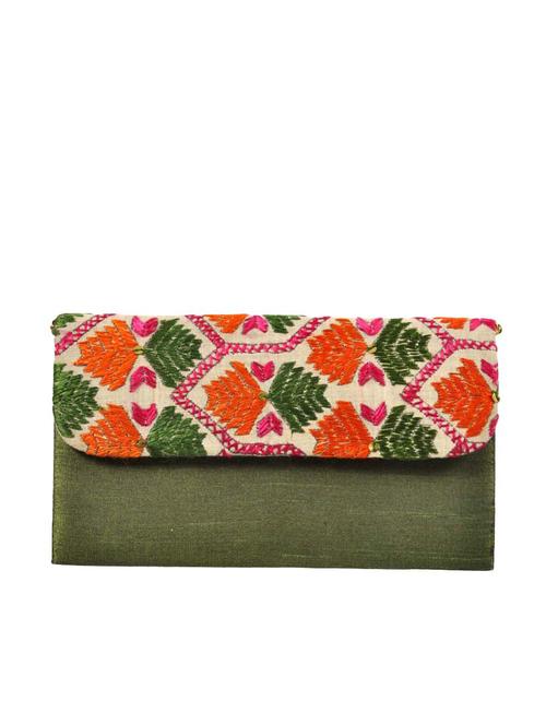 multi colored silk clutch - 13010772 - Very Small Image - 1