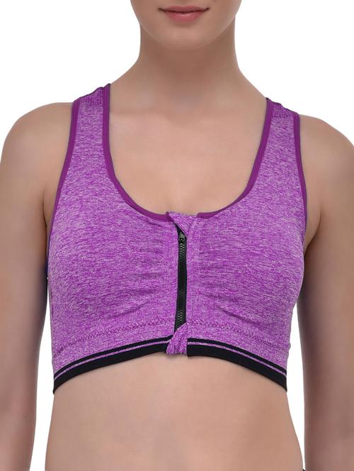 purple nylon sports bra - 13011910 - Very Small Image - 1