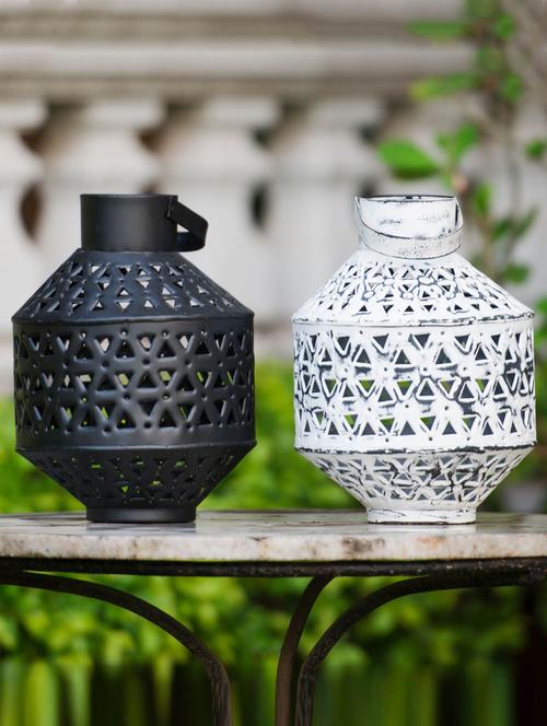 white galvanized iron round lantern - 1301216 - Very Small Image - 1