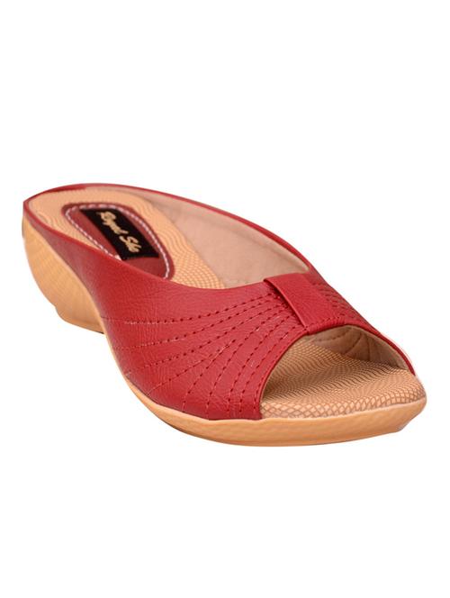 red leatherette slip on sandals - 13017335 - Very Small Image - 1