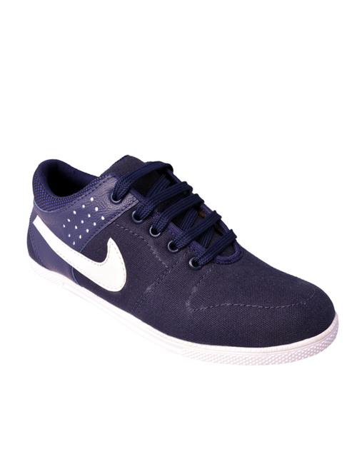 navy canvas laceup sneakers - 13021772 - Very Small Image - 1