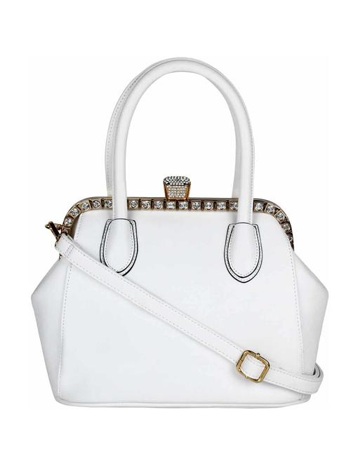 white leatherette handbag - 13024991 - Very Small Image - 1