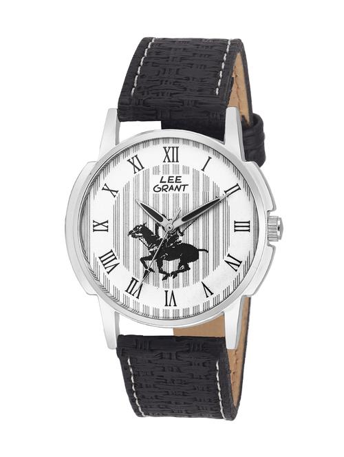 leather strap black round dial watch - 13026136 - Very Small Image - 1