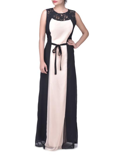 tie front color block gown - 1302685 - Very Small Image - 1