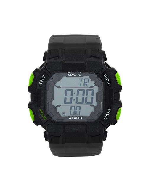 sonata black/grey digital watch for men - 77025pp01 - 13029582 - Very Small Image - 1