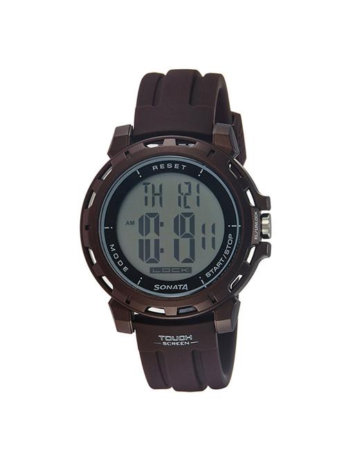 sonata digital grey dial men's watch - 77037pp05 - 13029589 - Very Small Image - 1