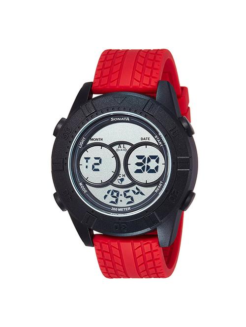sonata ocean stormer red digital watch for men - 77038pp02 - 13029601 - Very Small Image - 1