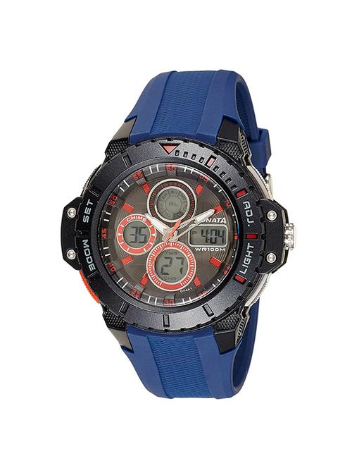 sonata men's analogue-digital grey dial watch - 77044pp03 - 13029607 - Very Small Image - 1