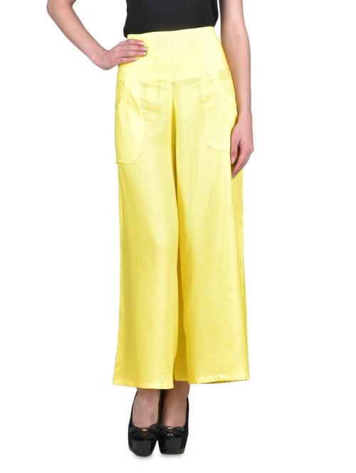 solid yellow viscose palazzo - 1302986 - Very Small Image - 1